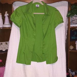 Button Down Baby Doll Sleeve Blouse